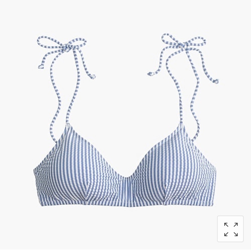 NWT J.Crew Seersucker French Bikini Top